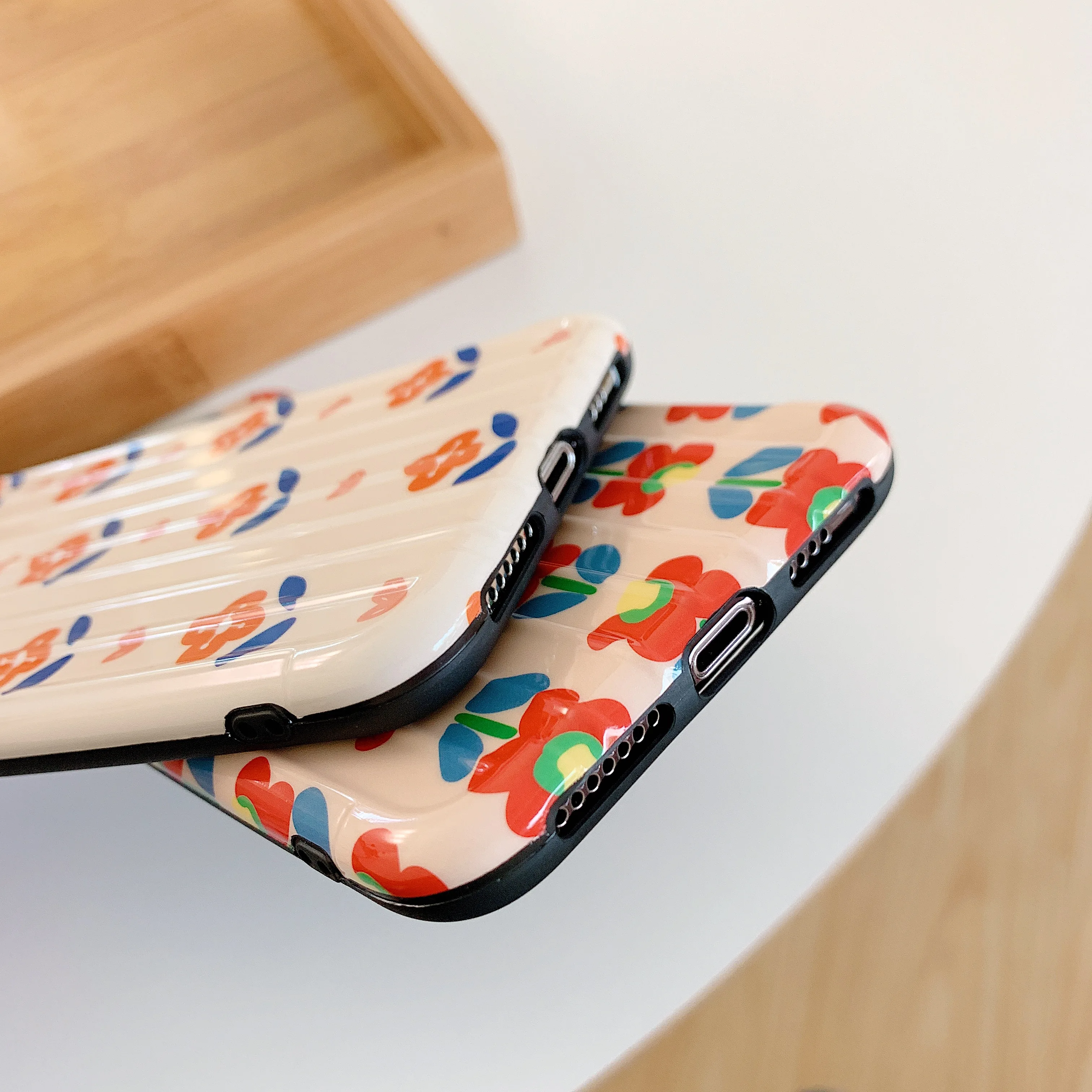 Корейский мультфильм цветок IMD изогнутый багажный чехол для iPhone Xr Xs Max X 6 6s 7 8 Plus