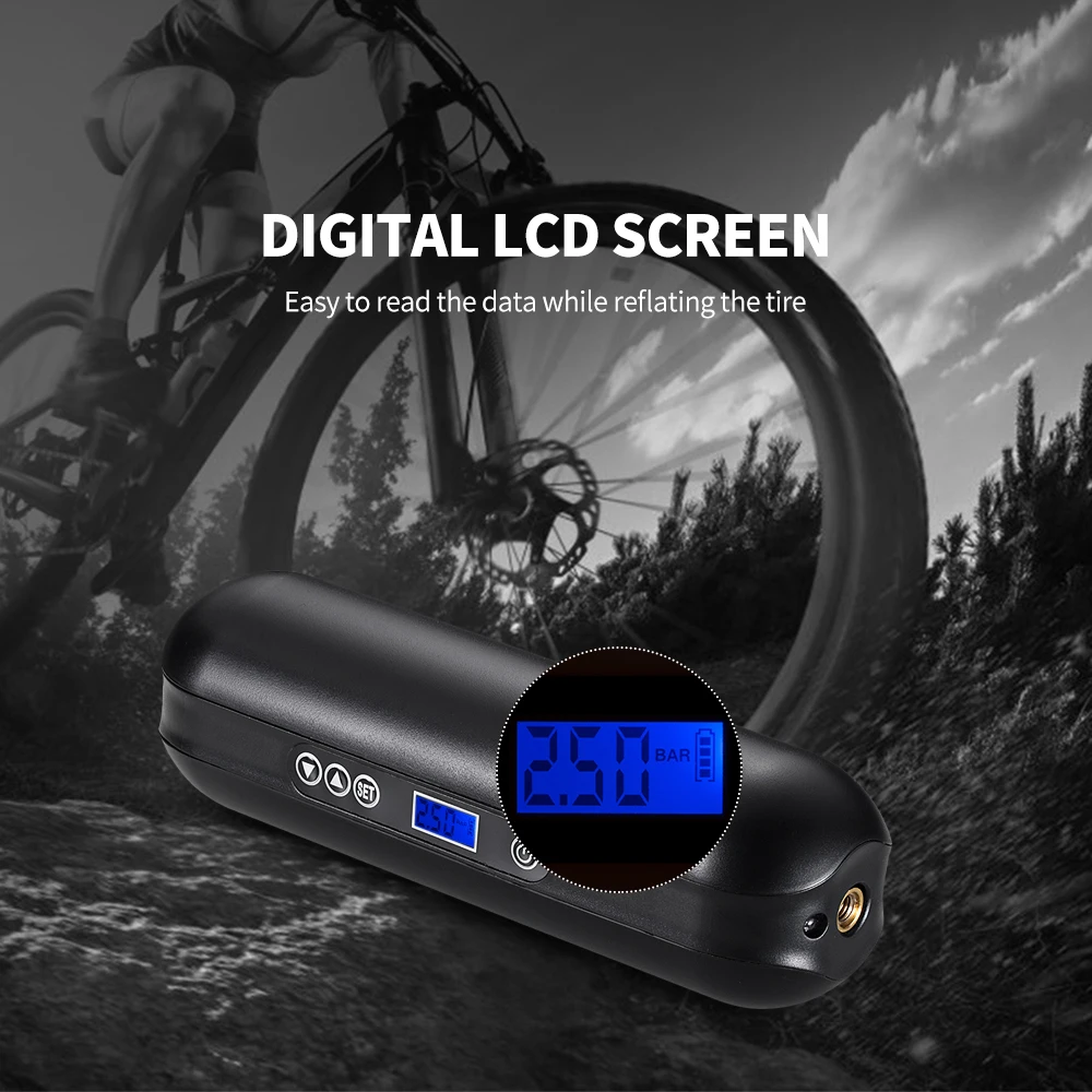 Portable Air Compressor Car Bicycle Toy Airbed Mini With Tyre Pressure Gauge LED Light 4 Unit Options 5V 5A 150 PSI | Автомобили и