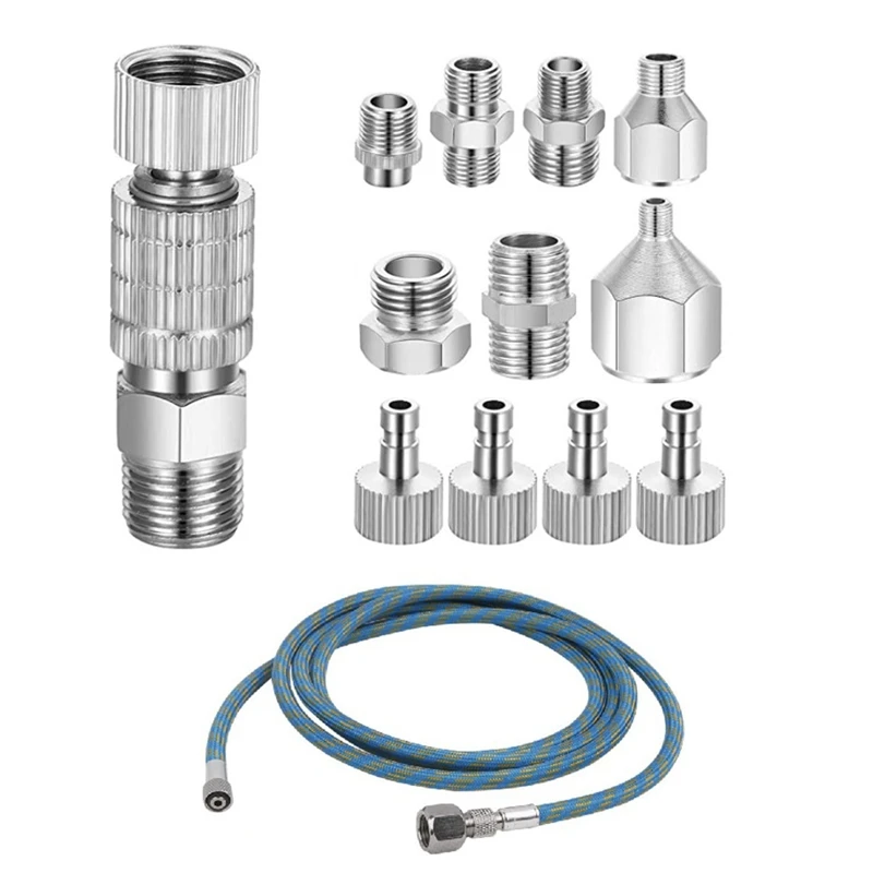 Airbrush Adapter Set, Quick Release Airbrush Adapter Kit, Nylon Braided Air Hose, for Air Compressor and Airbrush Hose