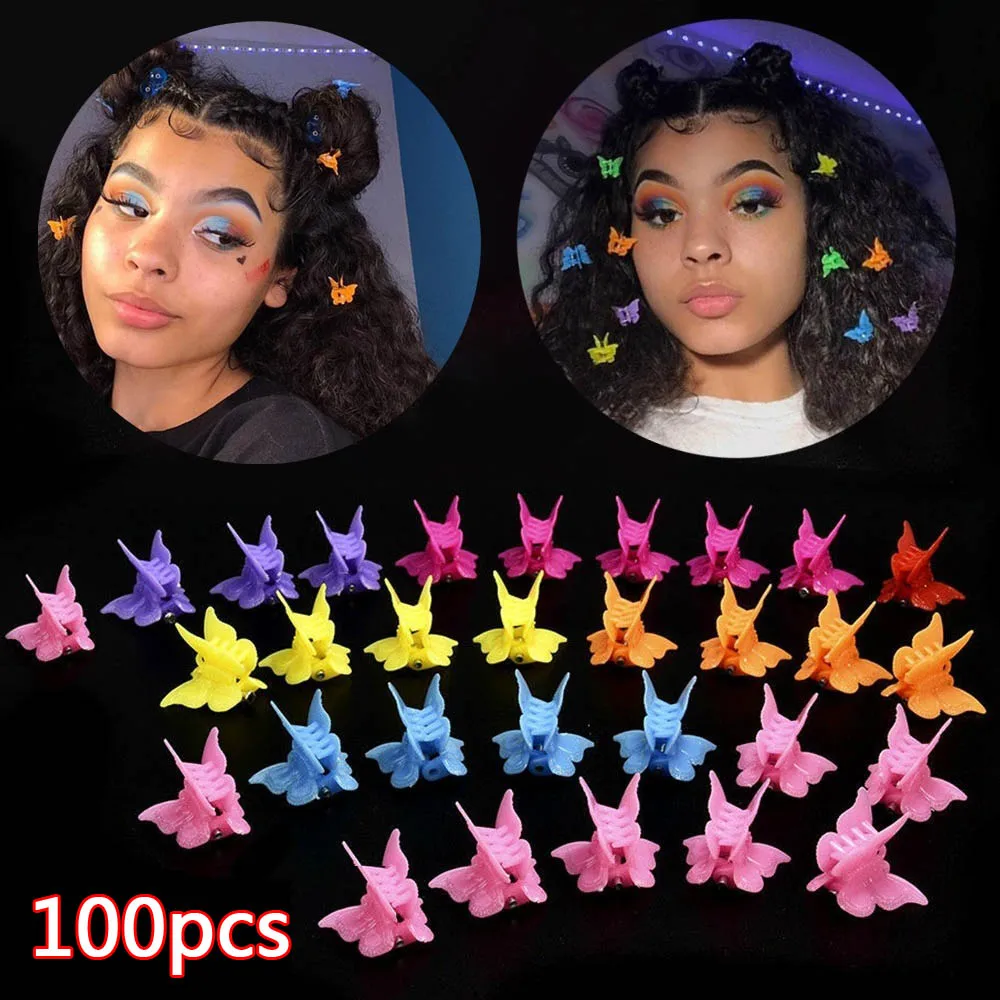 

100pcs Butterfly Hairpin Random Color