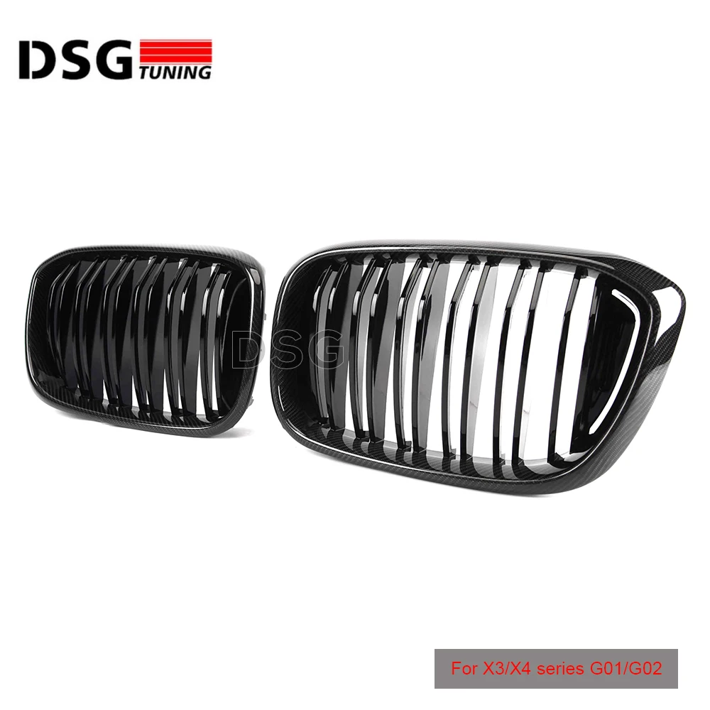 Передняя решетка для BMW X3 X4 G01 G02 Racing из углеродного волокна с 2 планками ABS xDrive20i