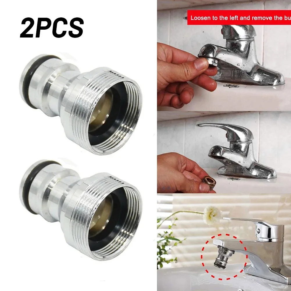 

2pcs Faucet Adapter Garden Hose Brass Plug-in Coupling M22 IG M24 AG Connection