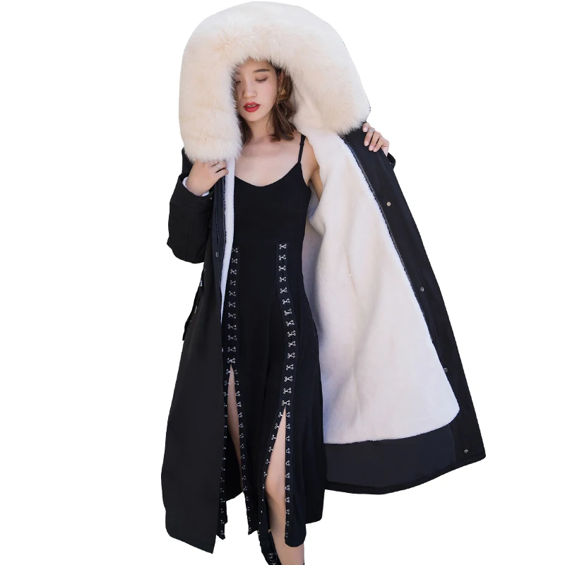 

Sent to overcome women in long winter of Nice over-the-knee fur one particle topcoat fox fur coat