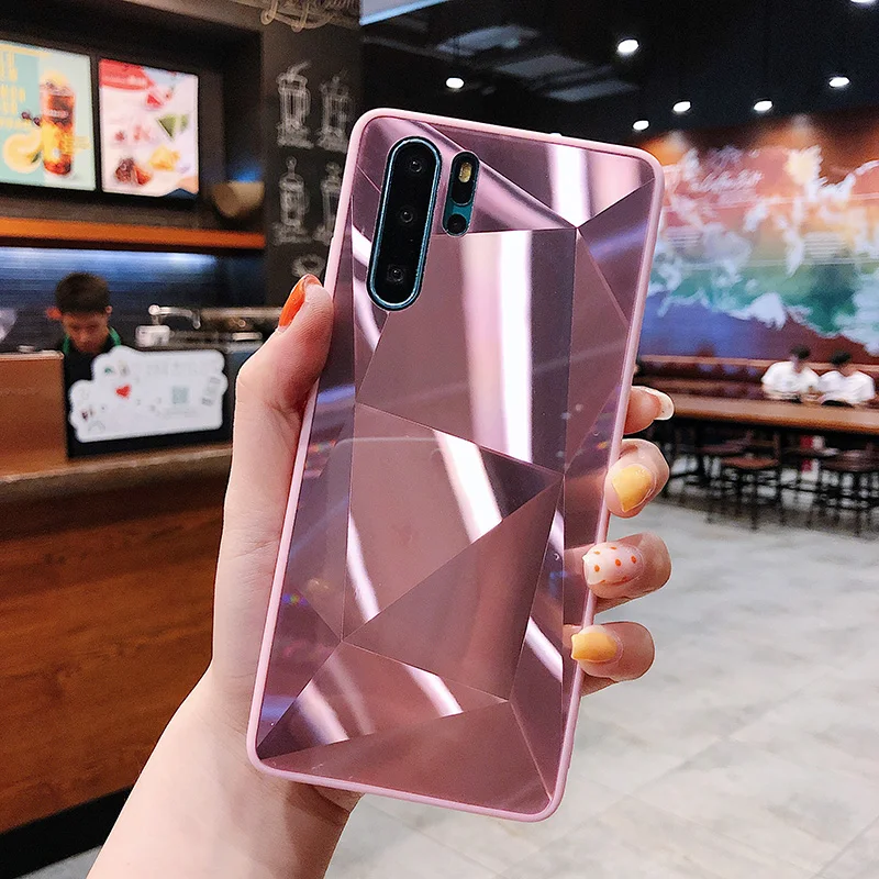 

Diamond Mirror Luxury Phone Cases Creative For huawei Mate 20 30 lite p20 30 40 Plating honor8X TPU Plastic Patterned Anti-fall