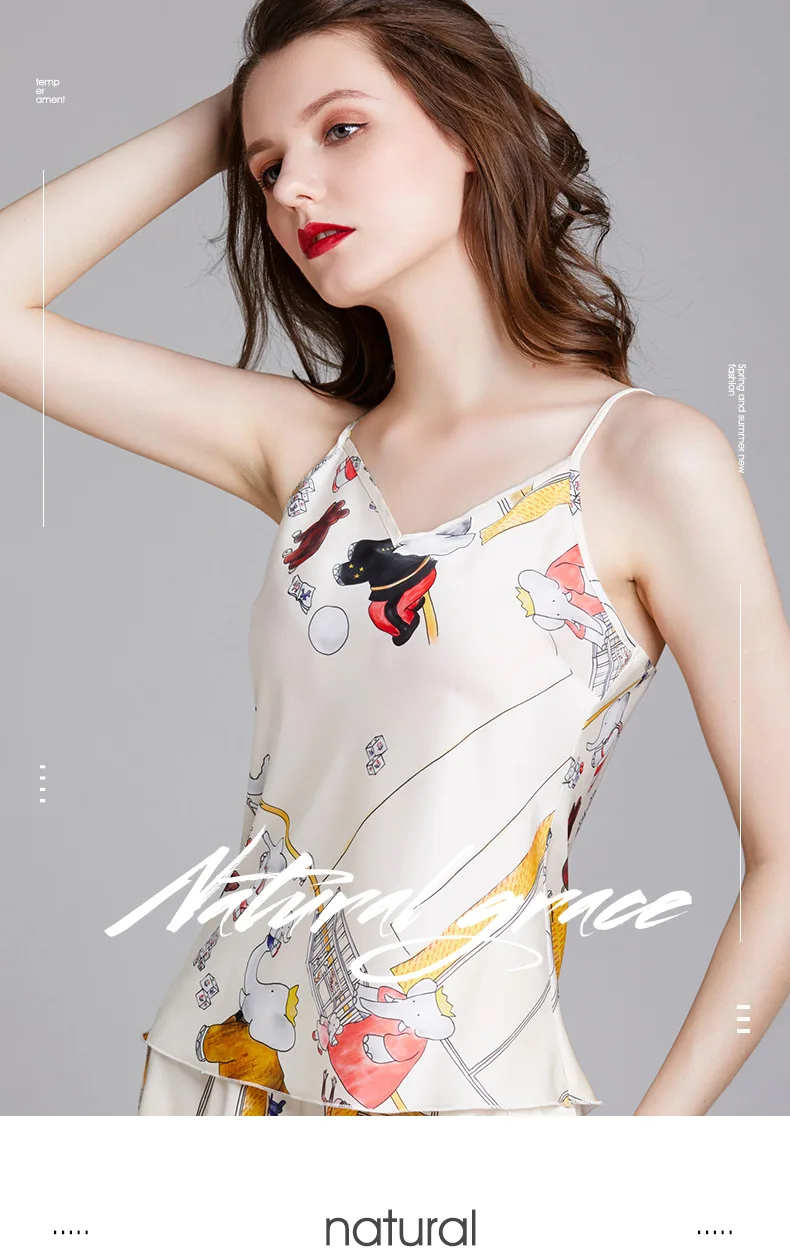 

2020 New Silk Pajamas Women's Summer Sexy Underwear Thin Strap Shorts Set Leisure Sleepwear women pajamas set pijama mujer