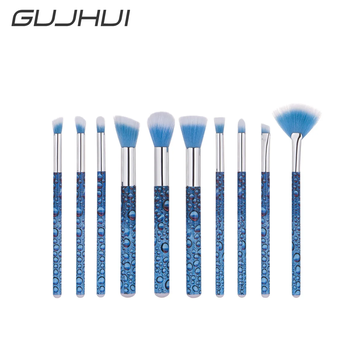 

GUJHUI 10Pcs Makeup Brushes Set Eye Shadow Eyebrow Eyeliner Blush Loose Foundation Powder Professional Lip Women Cosmetic Tools