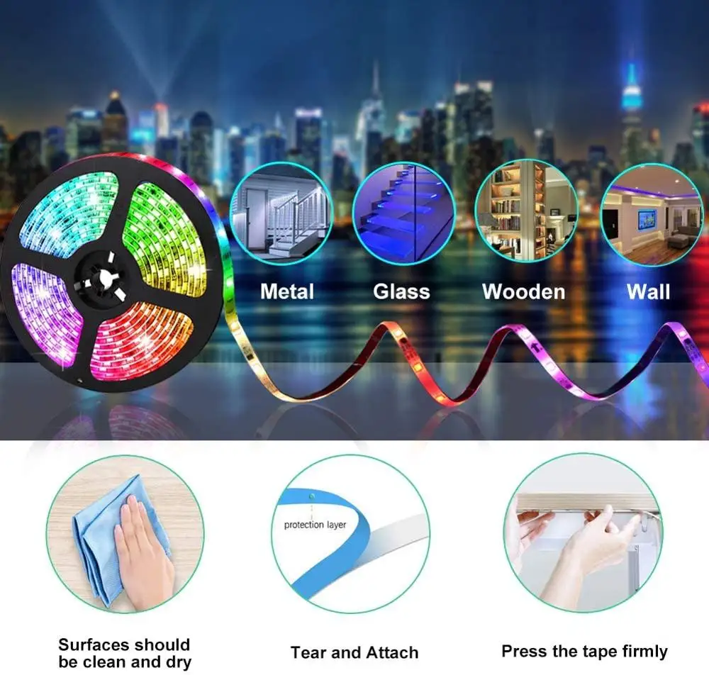 Dreamcolor полосы светильник 10 м 600LED RGBIC Wi-Fi Беспроводной умный лента работает с Alexa Google