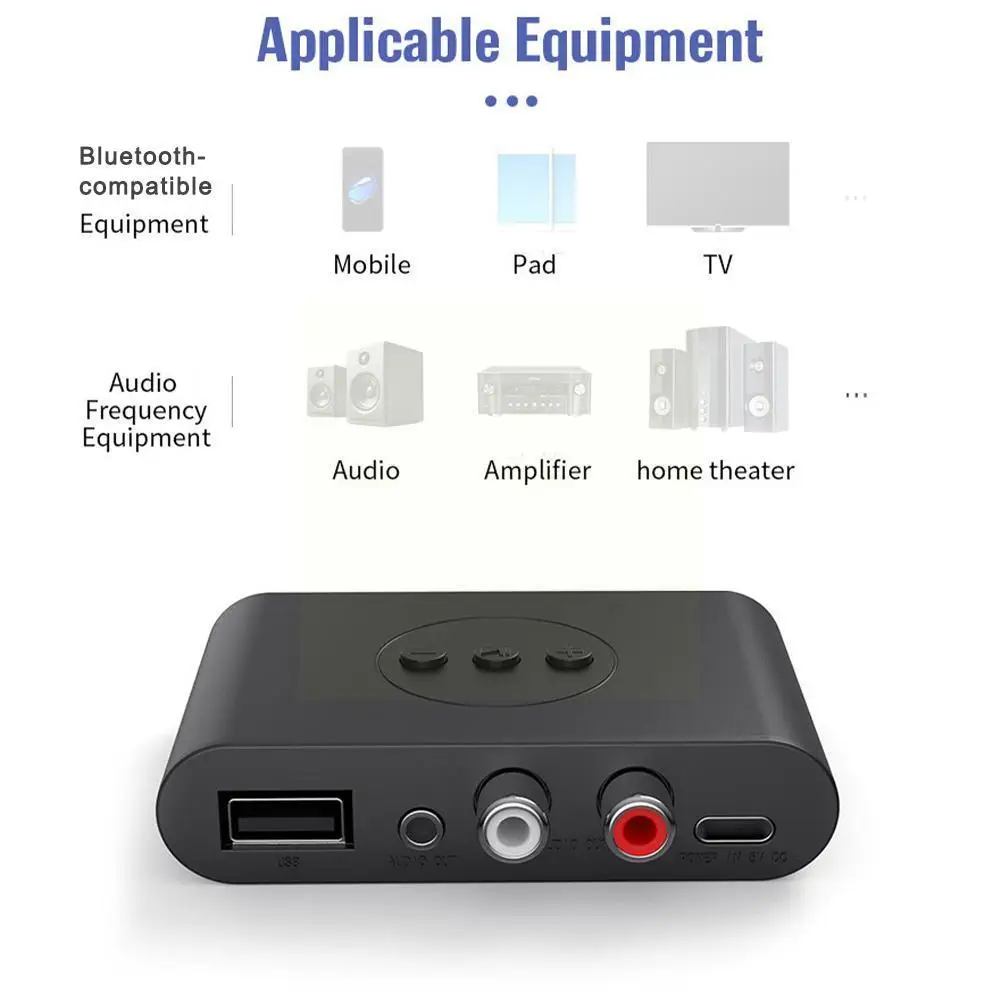 5 0 Bluetooth-совместимый аудиоресивер 3 мм USB AUX Выход для питания RCA стерео усилитель