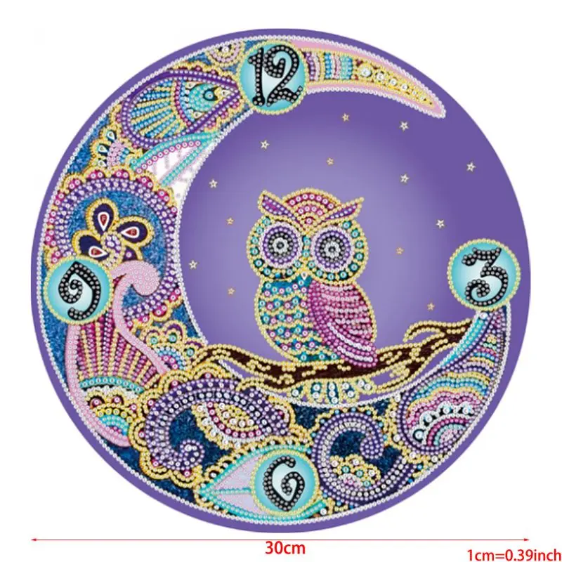 

5D Diamond Painting Cartoon Clock Embroidery Kit Round Rhinestone Painting for Diamond embroidery