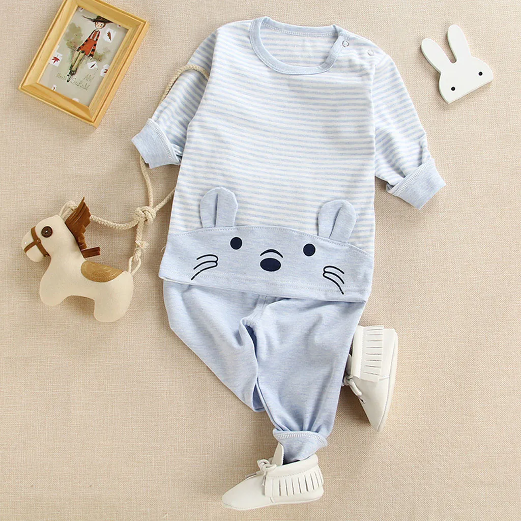 Toddler Kids Baby Boys Girls Outfits Animal Cartoon Pajamas Tops Pants Clothes Set Unisex Cute Sets Ensemble Fille |