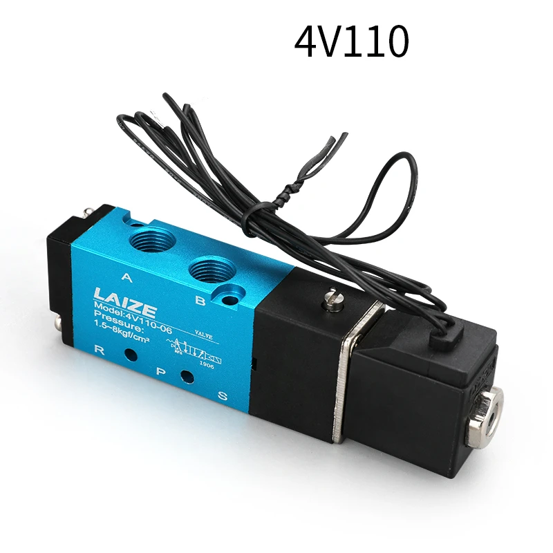 

1pcs 4V110-06 Air Solenoid Valve 5 Way Port 2 Position Gas 1/8 Bsp Pneumatic Electric Magnetic Valves DC12V 24V AC220V Coil Vol