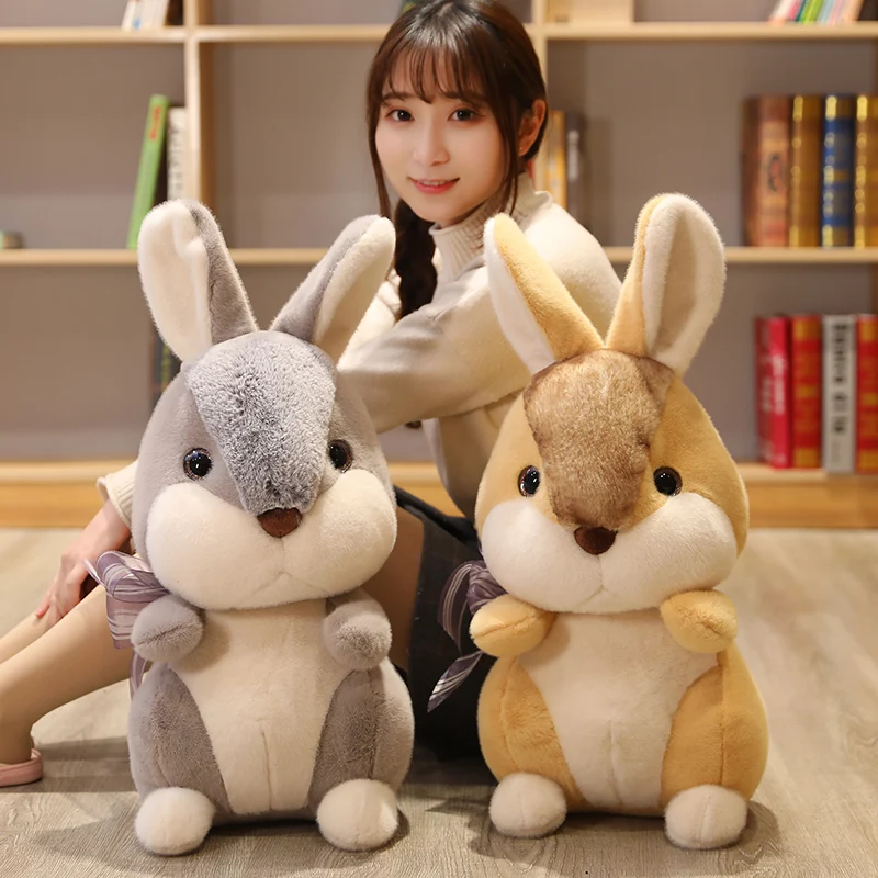 1 шт. горячая плюшевая мягкая милая кукла кролик Huggable серый/коричневый плюшевый