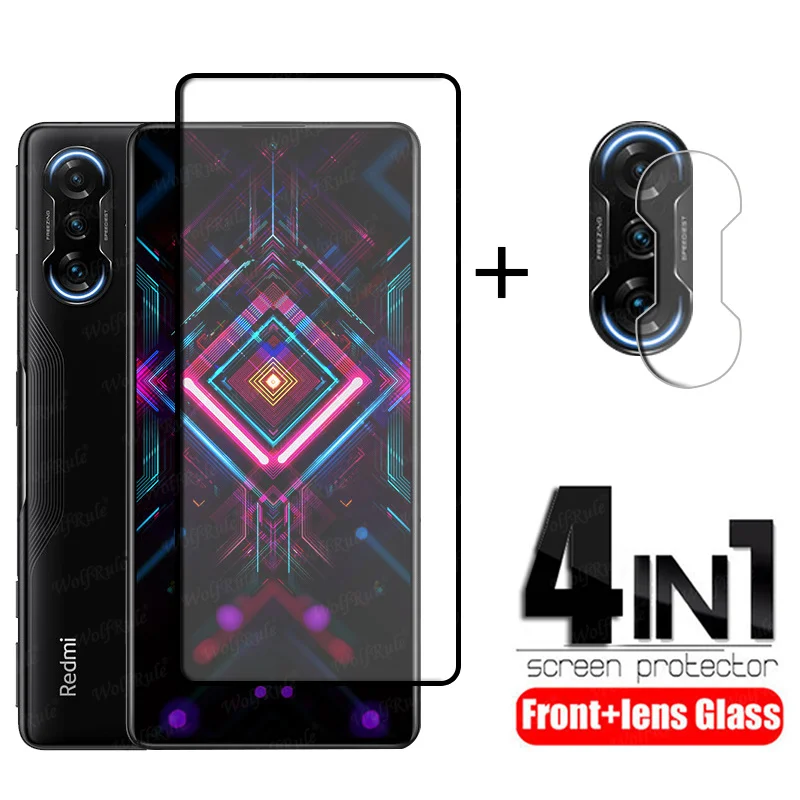 Cristal templado 4 en 1 para Xiaomi Redmi K40, Protector de pantalla HD para Redmi K40, cristal de lente de juego-0