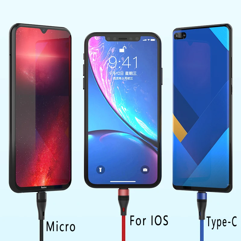 Линия передачи данных 3 в 1 кабель для iPhone Android Type-c мобильный телефон