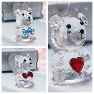 1 шт. X выбор, Хрустальный коллекционный мишка тедди, статуэтки, подарки в серебряной подарочной коробке, детский подарок на день рождения, Хрустальный пресс