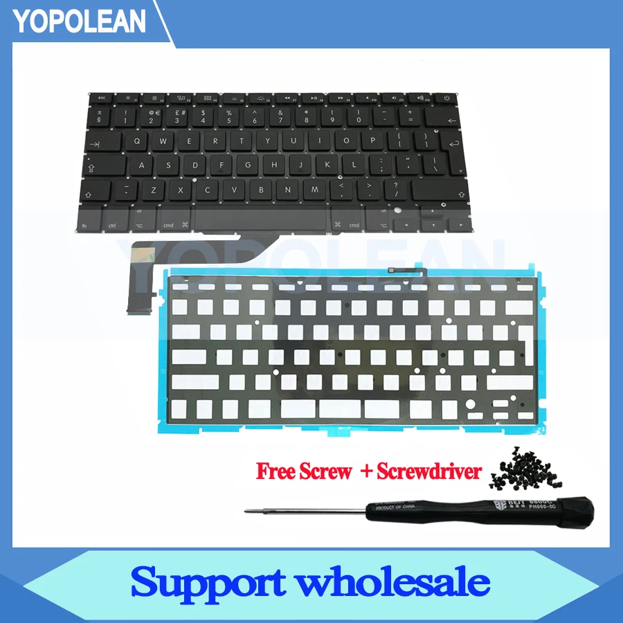 Новая английская Клавиатура Великобритании с подсветкой для Macbook Pro Retina 15 &quotA1398