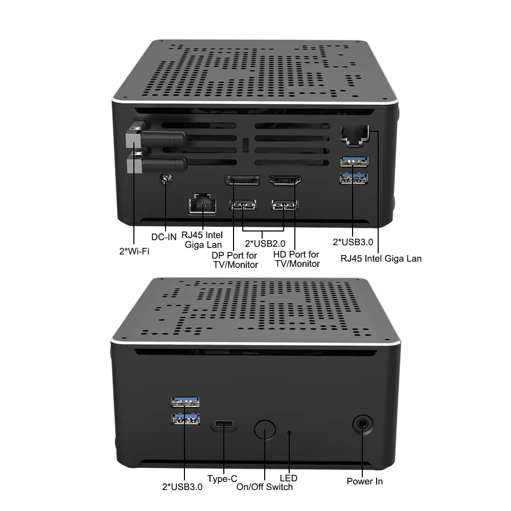 Eglobal мини ПК Intel Core i9 9880H/9850H 8 ядер 16 потоков игровой 2 * DDR4 M.2 NVMe Windows 10 Pro HDMI DP AC WiFi|Мини