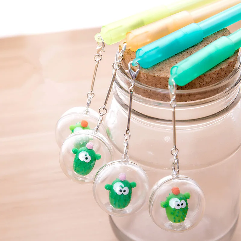 24PCS Creative Gift Crystal Ball Pendant Black Gel Pens Stationery Kawaii School Supplies |