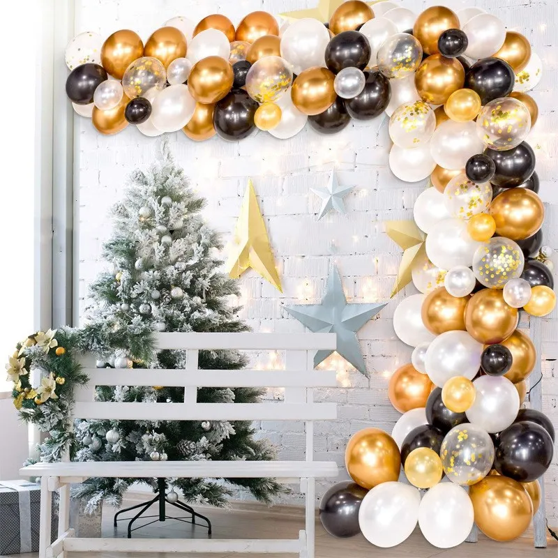 

172pcs Gold White large number 1 Balloon Arch Garland Chain Wedding decoration Kit baby shower Ramadan Birthday Party Decor