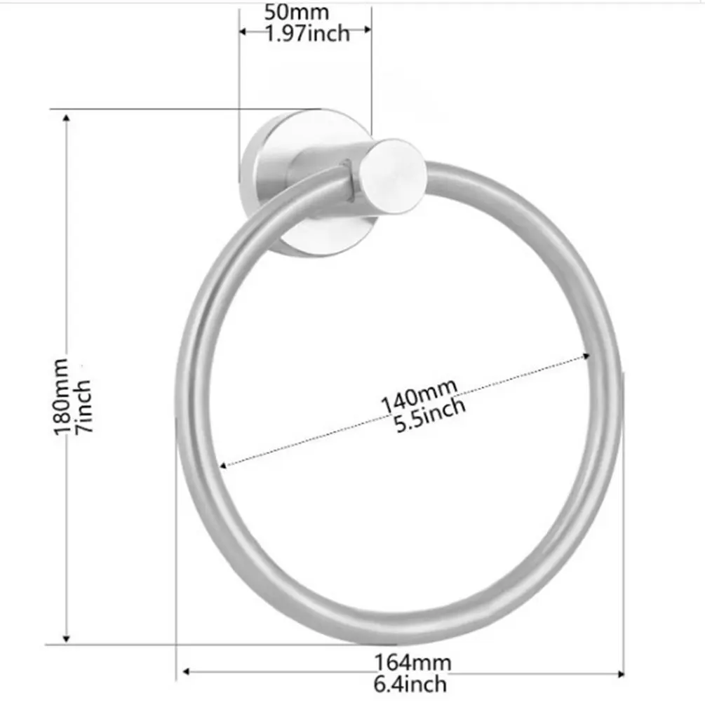 

Stainless Steel Towel Rack Fashion Round Bathroom Towels Holder Screw Mounted Towel Ring Organizer Stand Home Decoration