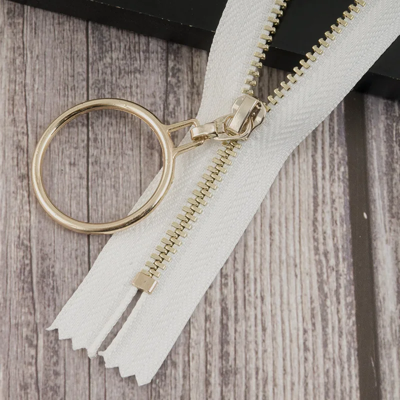 whitegold 2/5 шт Meetee автоматический замок 3# Металлические молнии 20 см закрытые молнии для шитья сумки, юбка DIY аксессуары для одежды ZA152 - Цвет: whitegold