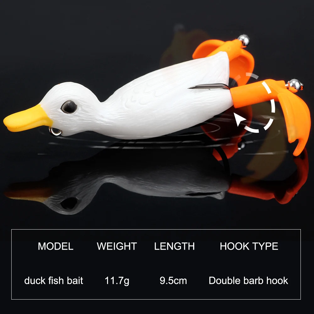 

FTK Double Barbed Hooks Duck Fishing Lures 3D Eyes Day Baits Bass Tackle Length-95mm weight-11.7g Fishing Tools