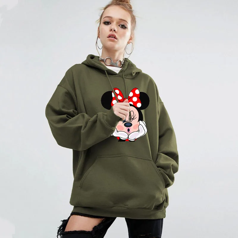 

Mickey Mouse Hoodies for Women Pocket Bat Sleeve Hooded Sweatshirt Kawaii Korean Style Fall 2022 Women Clothing Sudaderas 2022