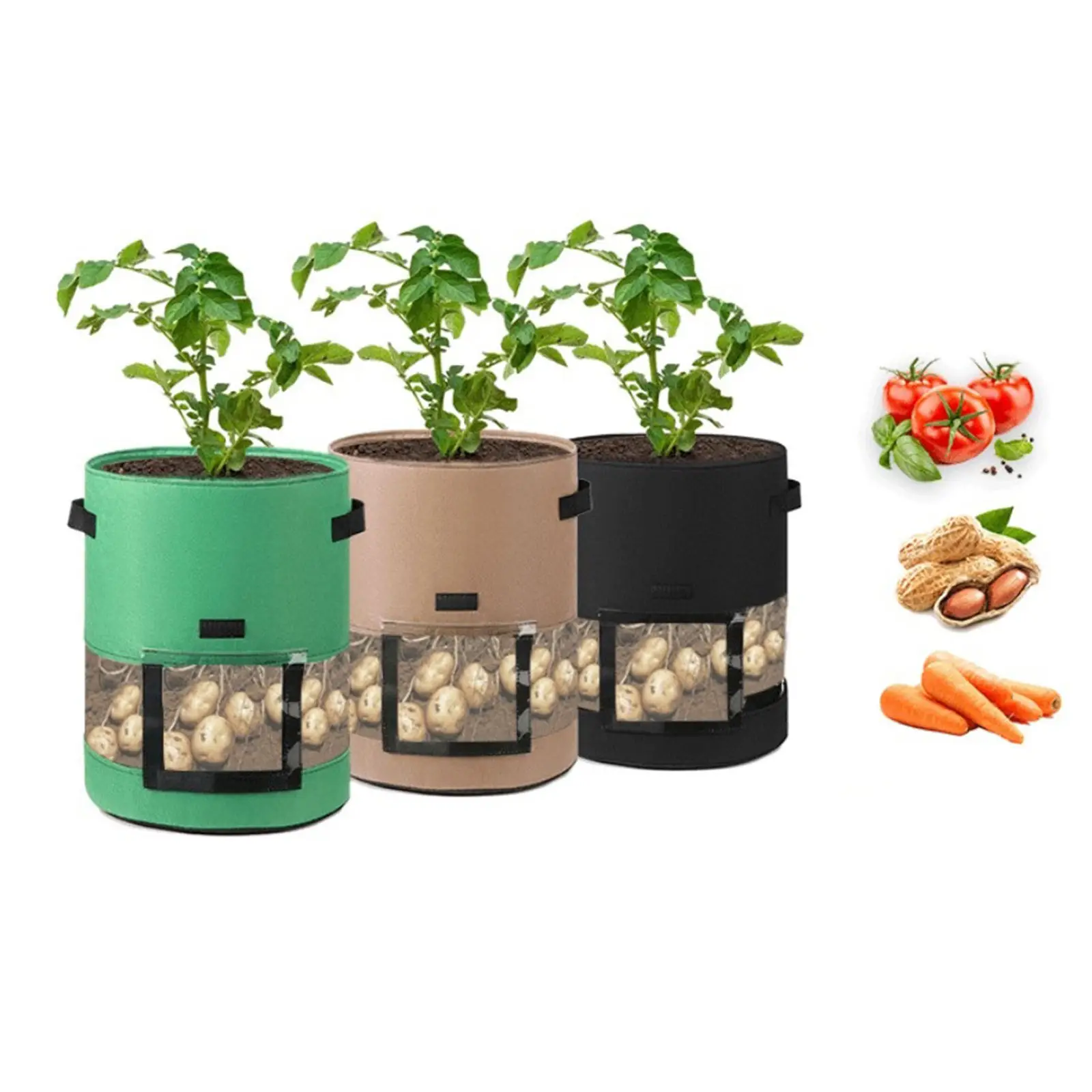 

Круглый садовый фотоальбом, горшок для растений, 360 °, визуальное окно, Нетканая ткань