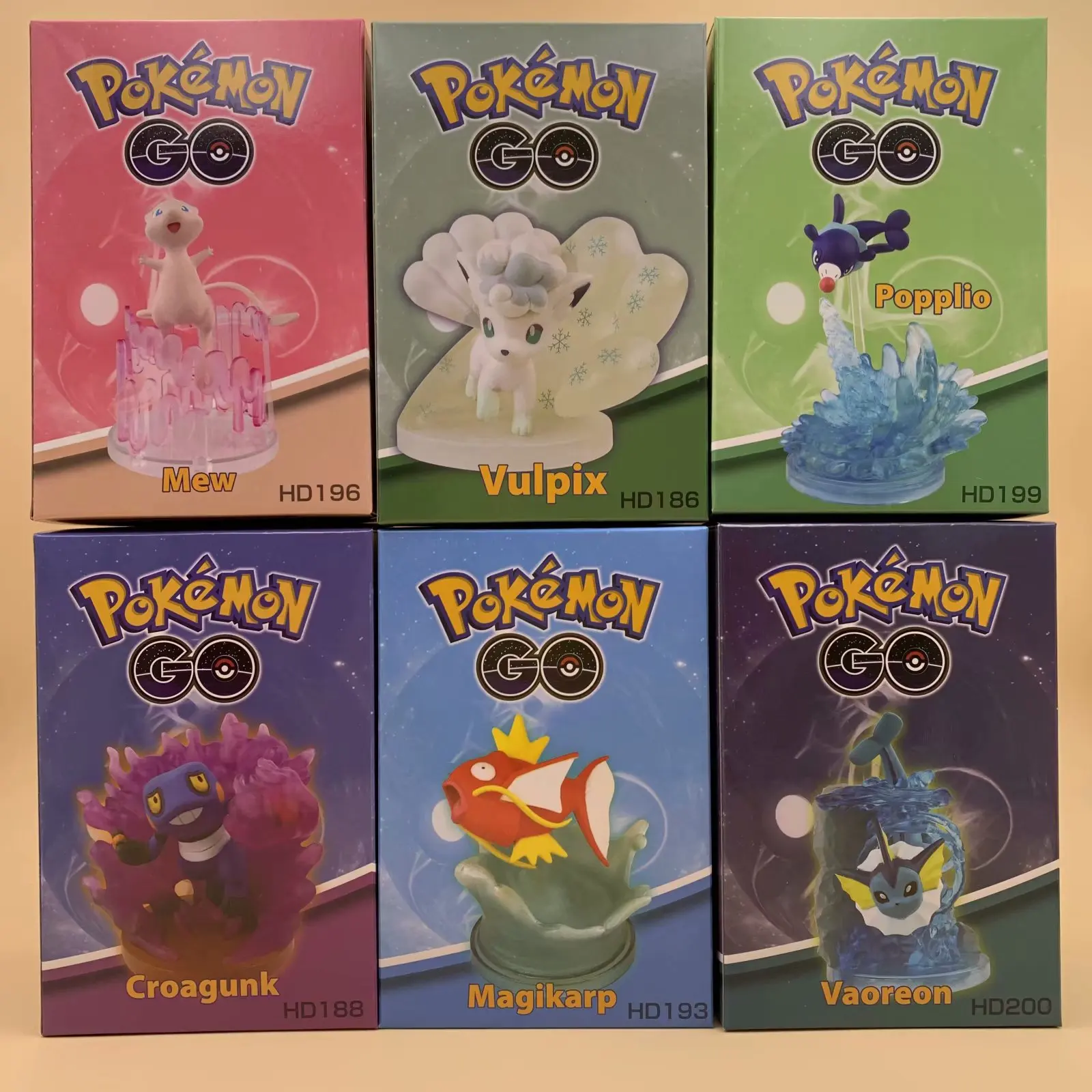 

Pokemon Pokemon 6 Pcs 6 Styles Elf Carp King Ice Six Tails Bad Frog Blind Box Box Egg Gift for Children
