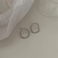 s925 sterling silver irregular round earrings feminine personality earrings 2021 new trend for lightweight women only