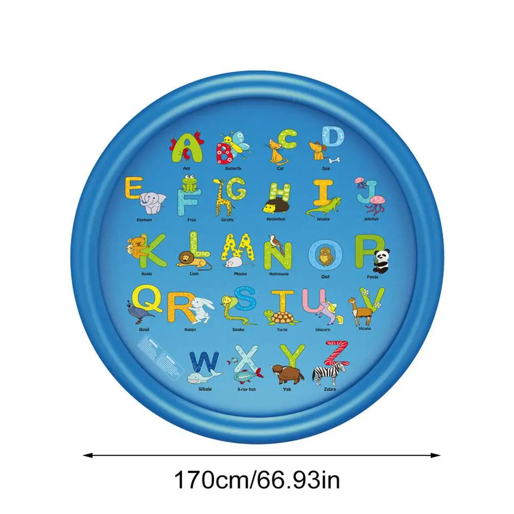

Children's Swimming Pool Mat Outdoor Lawn Sprinkler Mat Early Childhood English Alphabet Learning Educational Toys