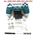 Для PS4 Pro JDS 055 JDM-050 JDM-055 контроллер полный комплект Корпус оболочки запасные кнопки чехол Mod Kit DIY белого и зеленого цвета замены крышки объектива