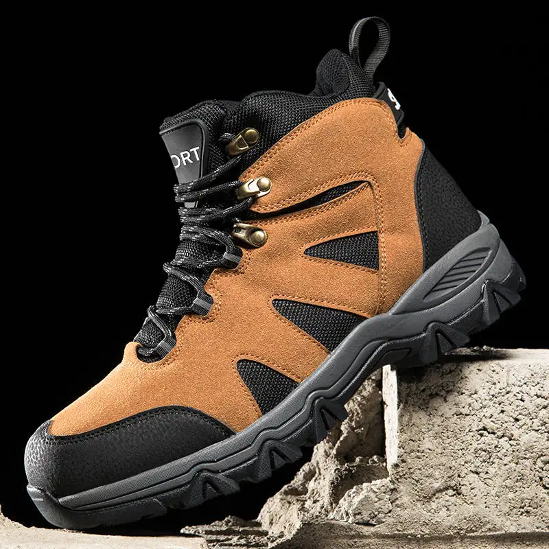 Gomear High top Hiking Shoes Men Durable Waterproof Anti-slip Outdoor Climbing Trekking Shoes Men 2021 Military tactical Boots