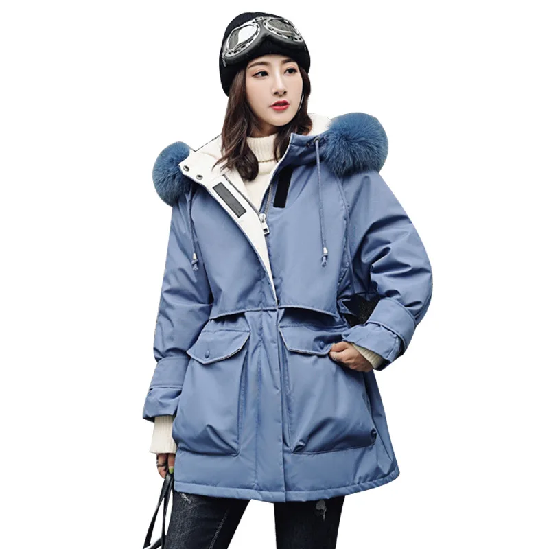 Новинка 2019 стильная свободная пуховая куртка в Корейском стиле Женская плотная