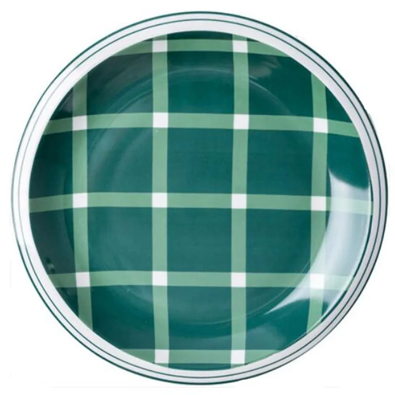 Набор тарелок серии Green plaid керамическая кухонная тарелка набор посуды посуда для