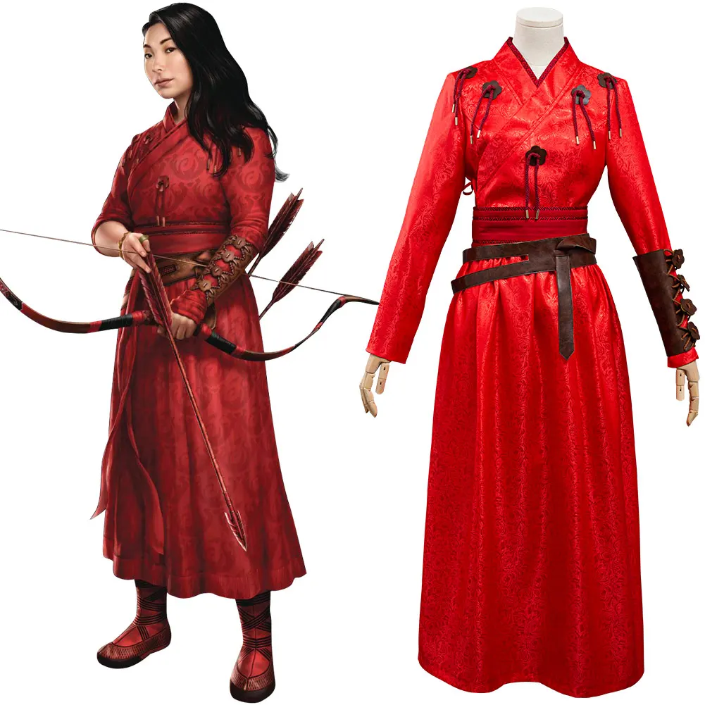 

Shang-Chi and the Legend of the Ten Rings Katy Cosplay Costume Halloween Carnival Coat Dress Outfits