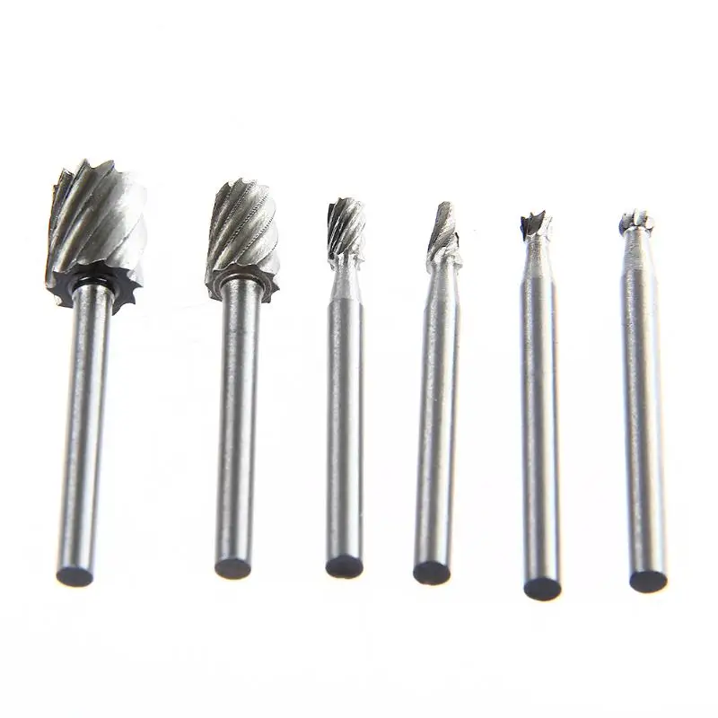 6pcs Dremel Rotary Tools HSS Mini Drill Bit Set Cutting Routing Router Grinding Bits Milling Cutters for Wood Carving Cut | Инструменты