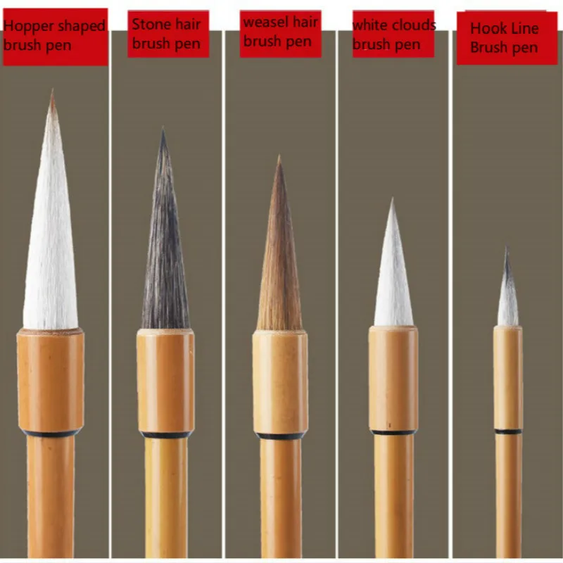 5pcs/set Chinese Landscape Painting Brushes Set Calligraphy Brush Artist Drawing Bird Character Freehand | Канцтовары для офиса и
