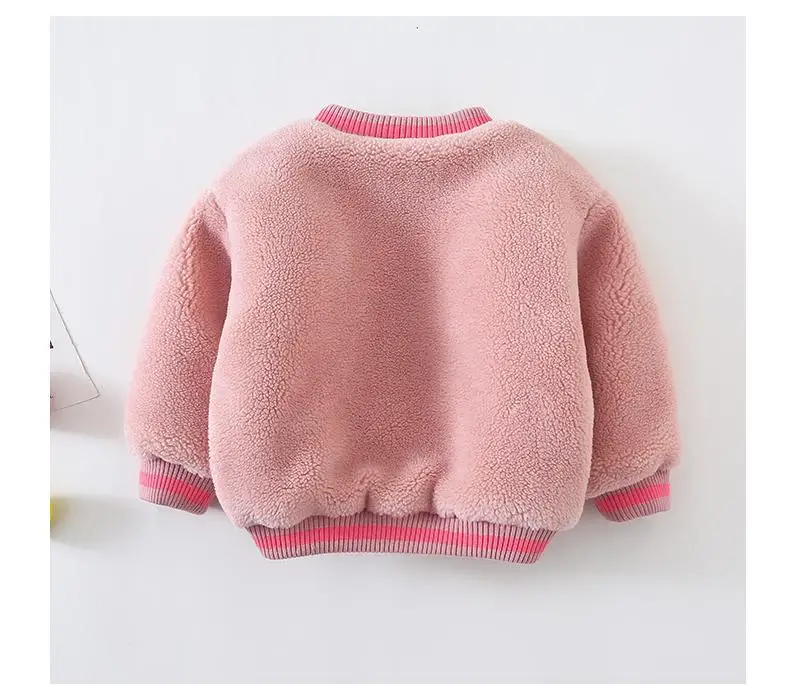 

Baby Girl Plus Velvet Padded Sweater Autumn and Winter Clothes New Children's Bottoming Shirt Warm Jacket Baby Boy Jacket Tide