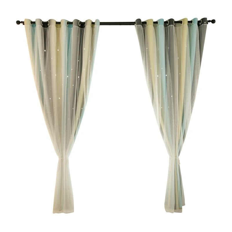 Выдолбленные звезды затенение окна затемненные занавески для гостиной