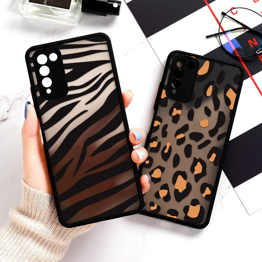 Case For Huawei P30 Pro Case Hard PC For Huawe P50 P30 P40 Pro Lite Honor 8X 10 50 9A Leopard Lens Protection Fashion Cover