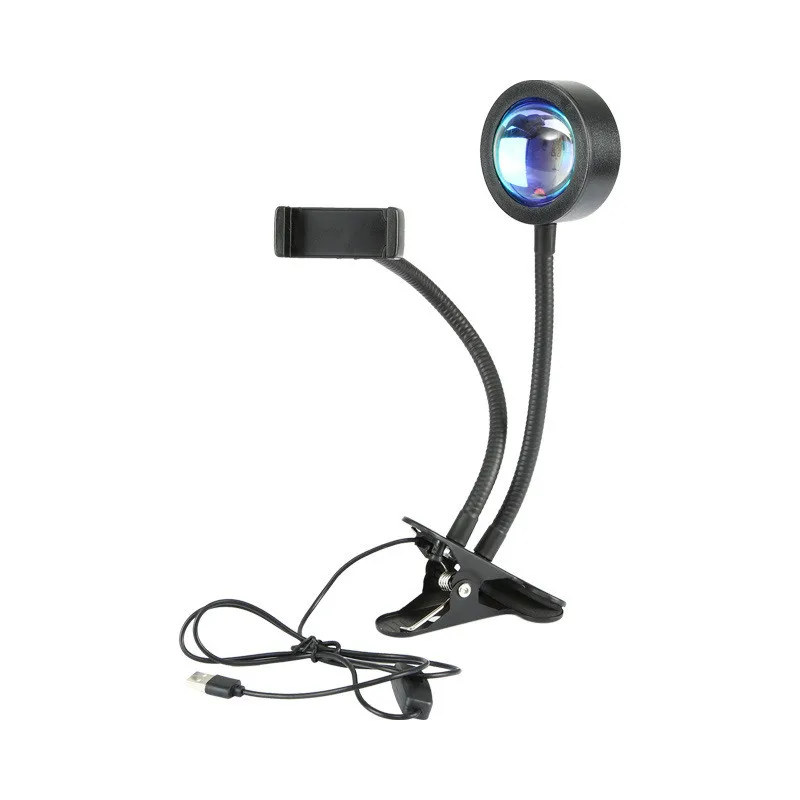 

New Sunset LED Charging Desk Lamp Anchor Background Mobile Phone Bracket Sunset Light Desktop Phone Holder