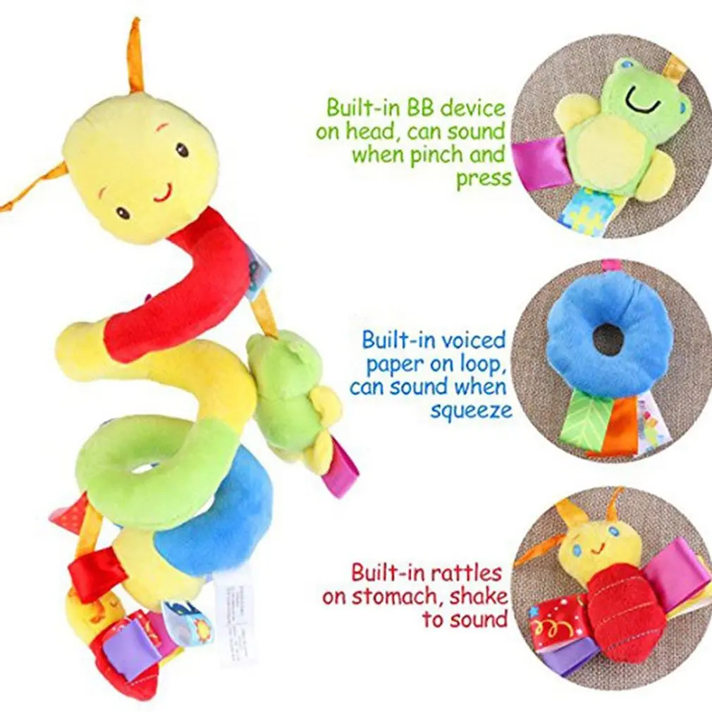 Educational Toddler Toys Spiral Hanging Mobile Infant Newborn Stroller Bed Car Seat Hanging Toys Baby Plush Animal Toys Pendants
