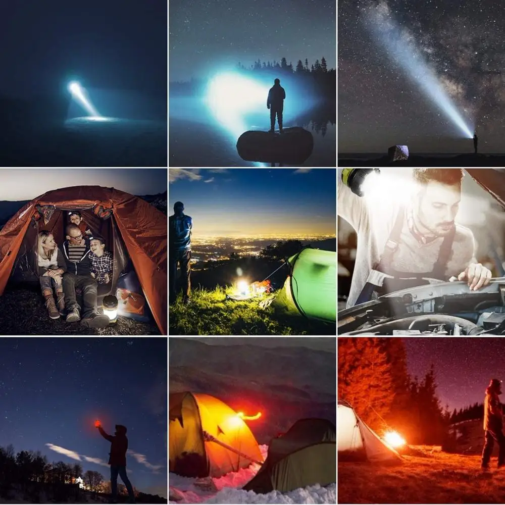 Самый яркий светодиодный фонарь для кемпинга заряжаемый от USB Рабочий с