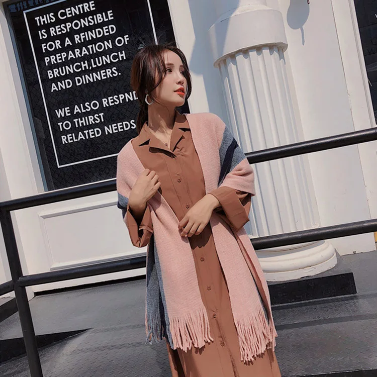 DRESSUUP брендовый дизайн женский шарф мягкий теплый шарф зимняя шаль мода cachecol плотные длинные женские шарфы