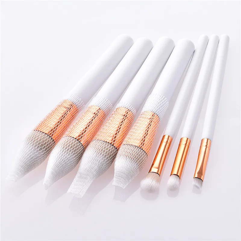 7 шт./компл. набор кистей для макияжа белая деревянная ручка пудры Контурные