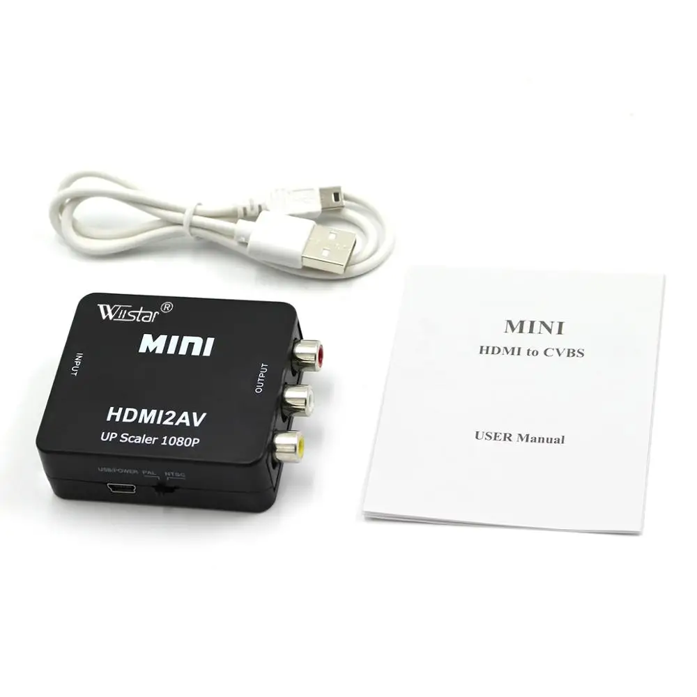 Преобразователь HDMI в RCA AV 1080P 3RCA CVBs композитный видео аудио адаптер поддерживает