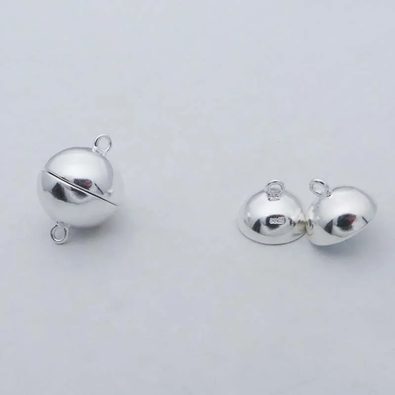 Настоящая однотонная Магнитная застежка для изготовления украшений из серебра с