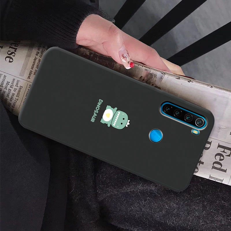 Черный силиконовый милый мультяшный чехол для Redmi Note 8 Pro простой 8A | Мобильные