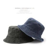 sleckton high quality denim bucket hats for women and men fashion hat summer sun caps retro washed cotton cap foldable unisex